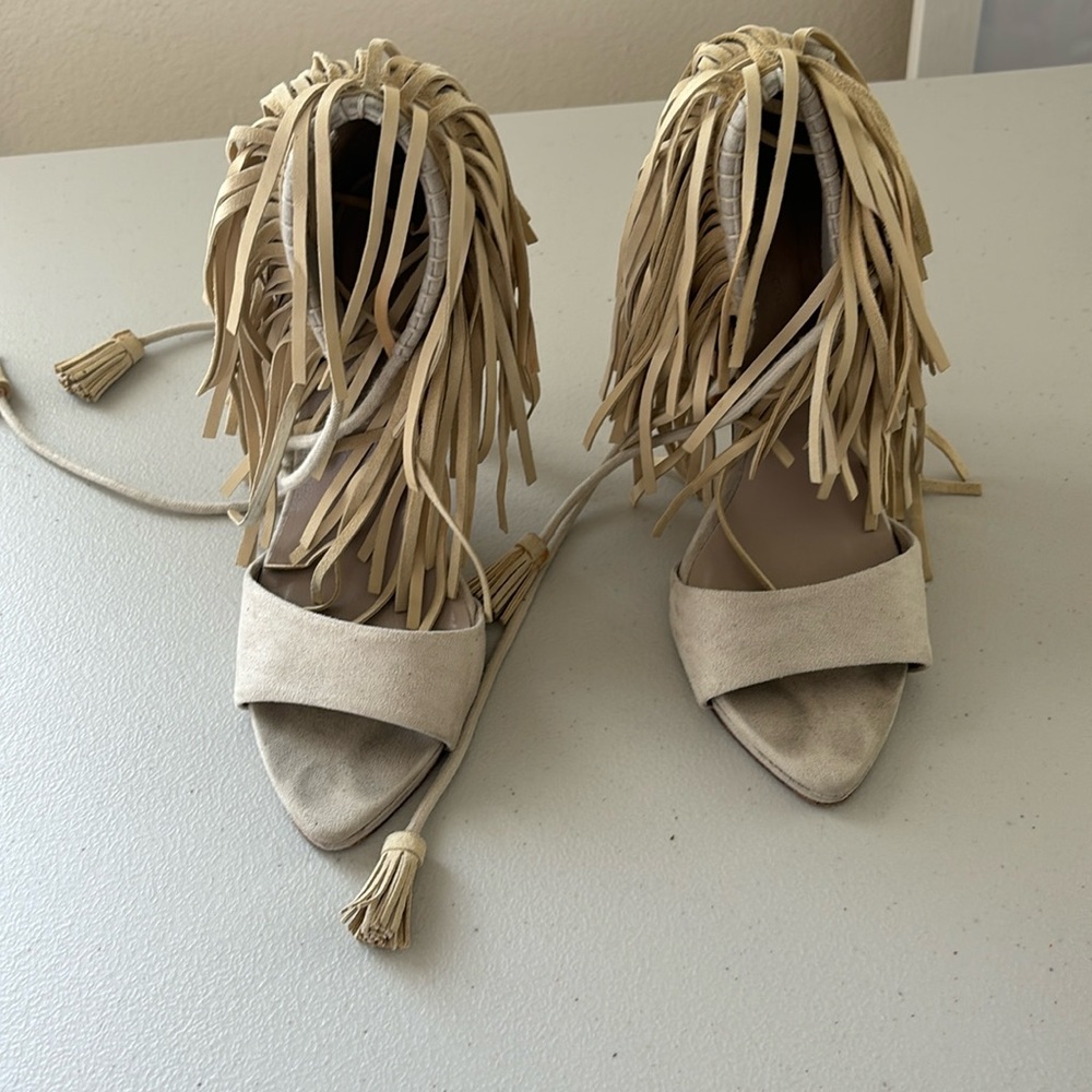 Zara fringe heels